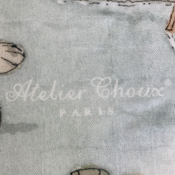 Atelier Choux Paris Organic 100% Cotton Baby Blanket Flamingos Sea Green. - Picture 5 of 8
